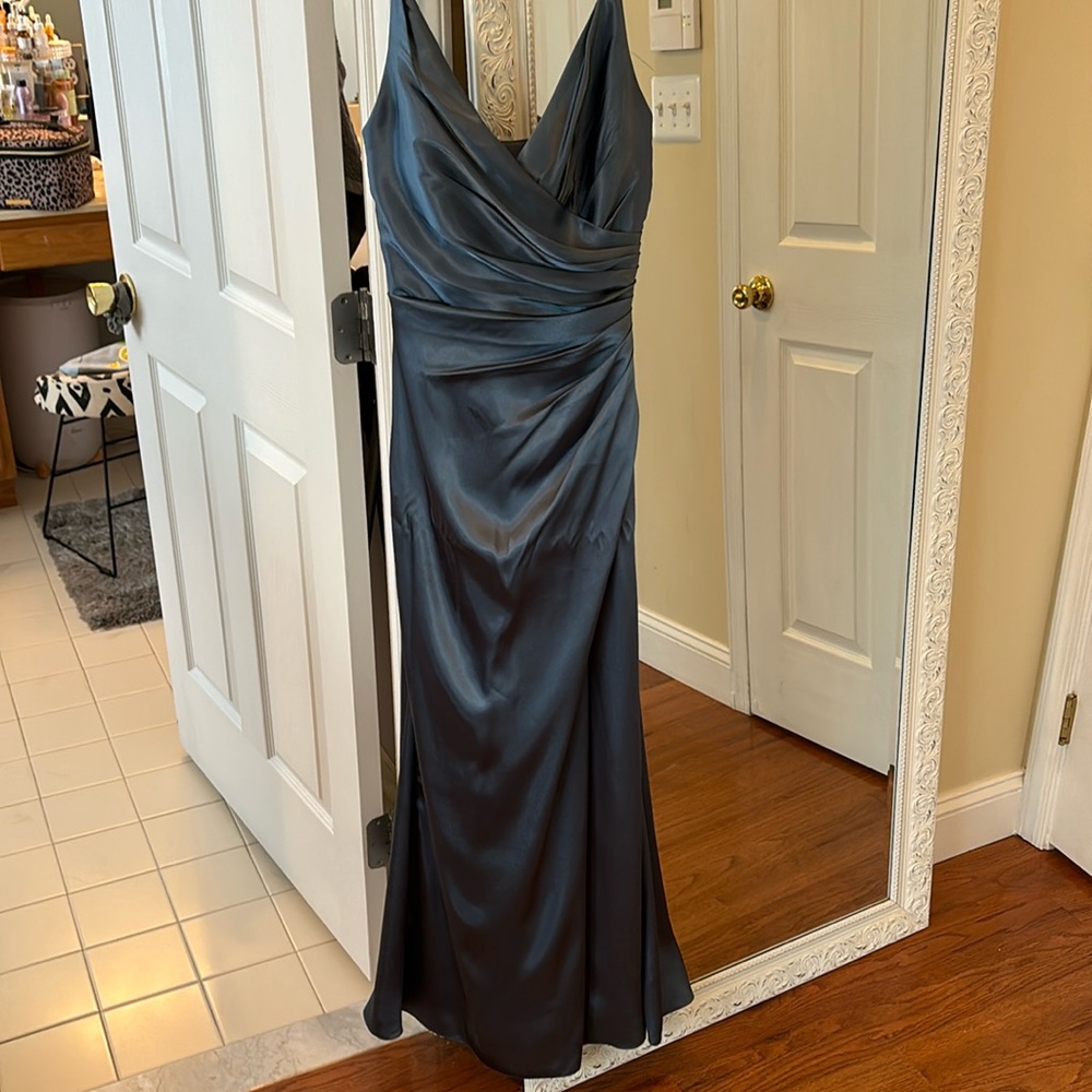 Used bridesmaid dress Galina Signature size 0. Slate blue color.